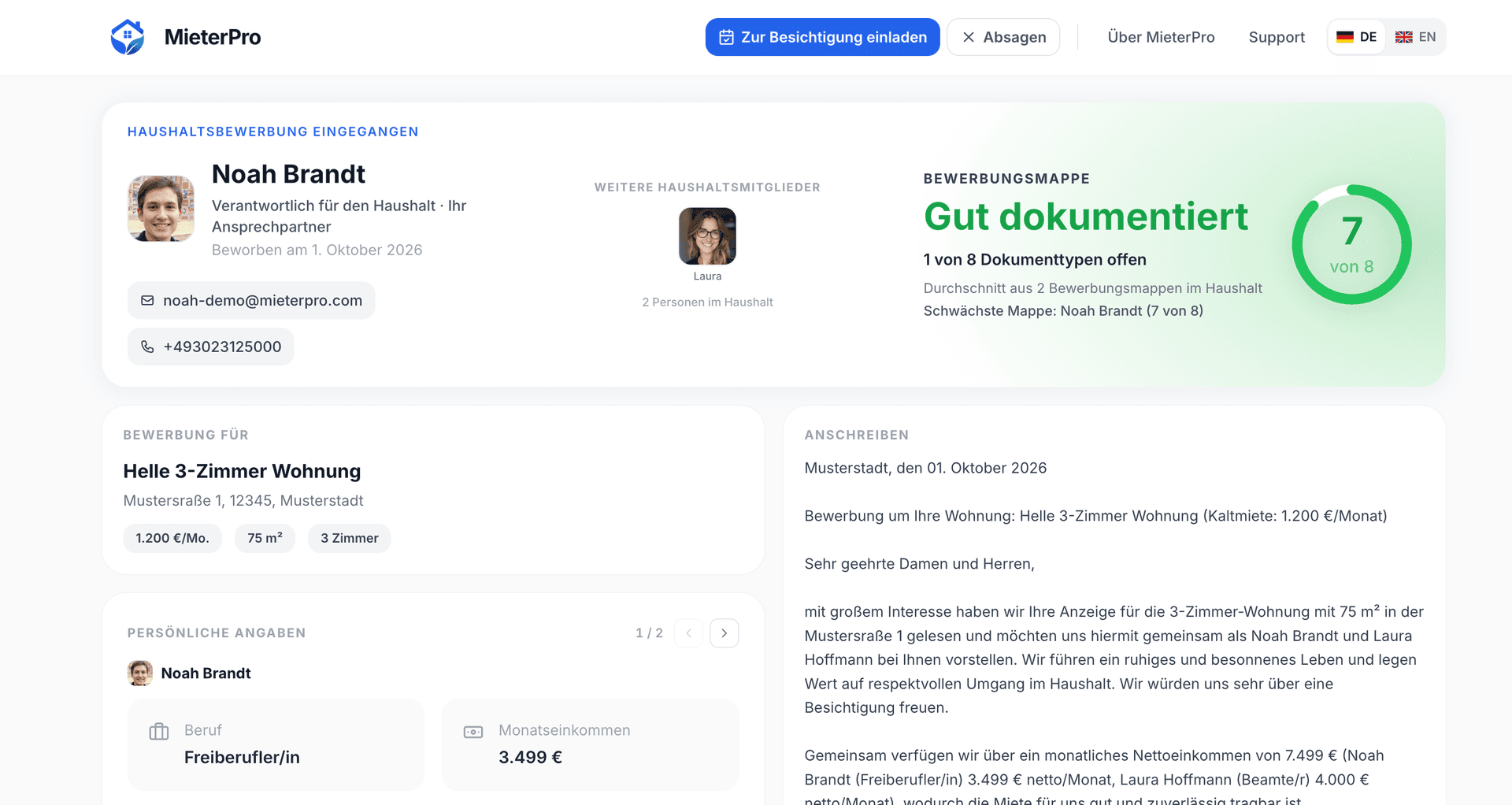 Die Bewerbung