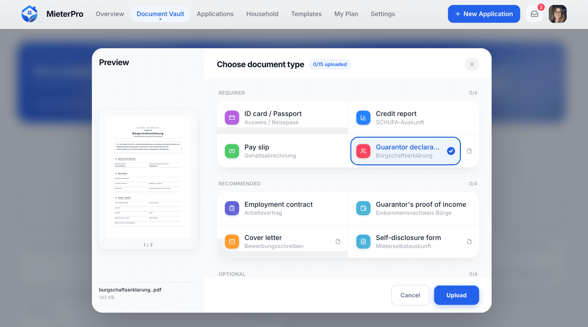MieterPro document vault