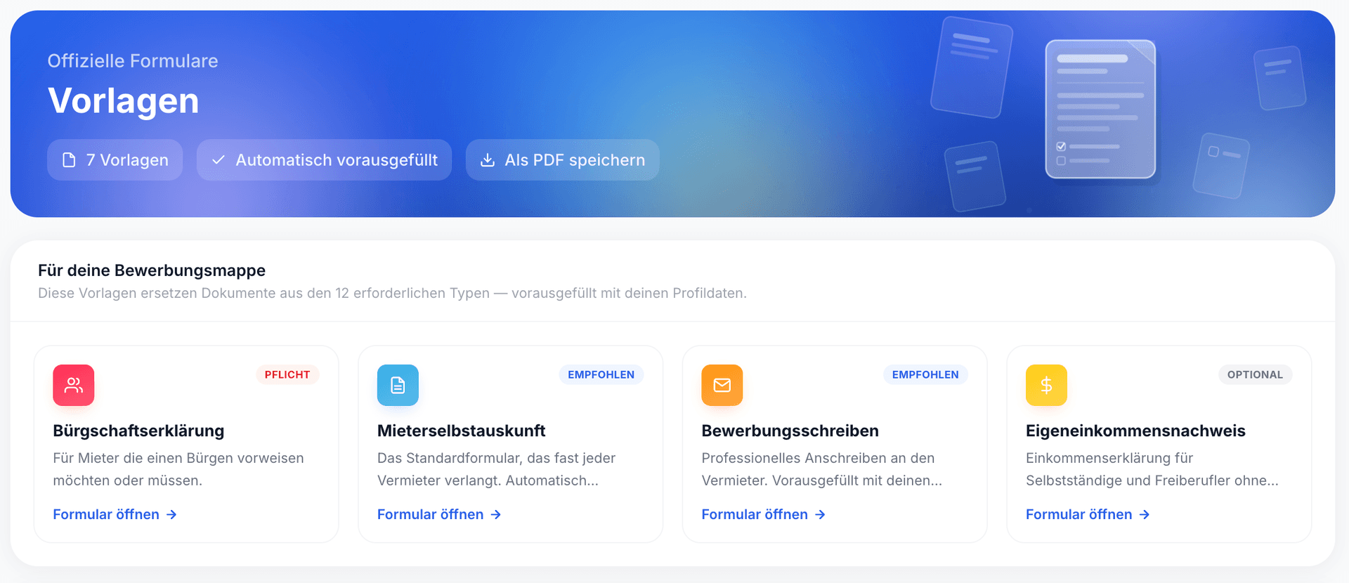 Vorlagen & Formulare