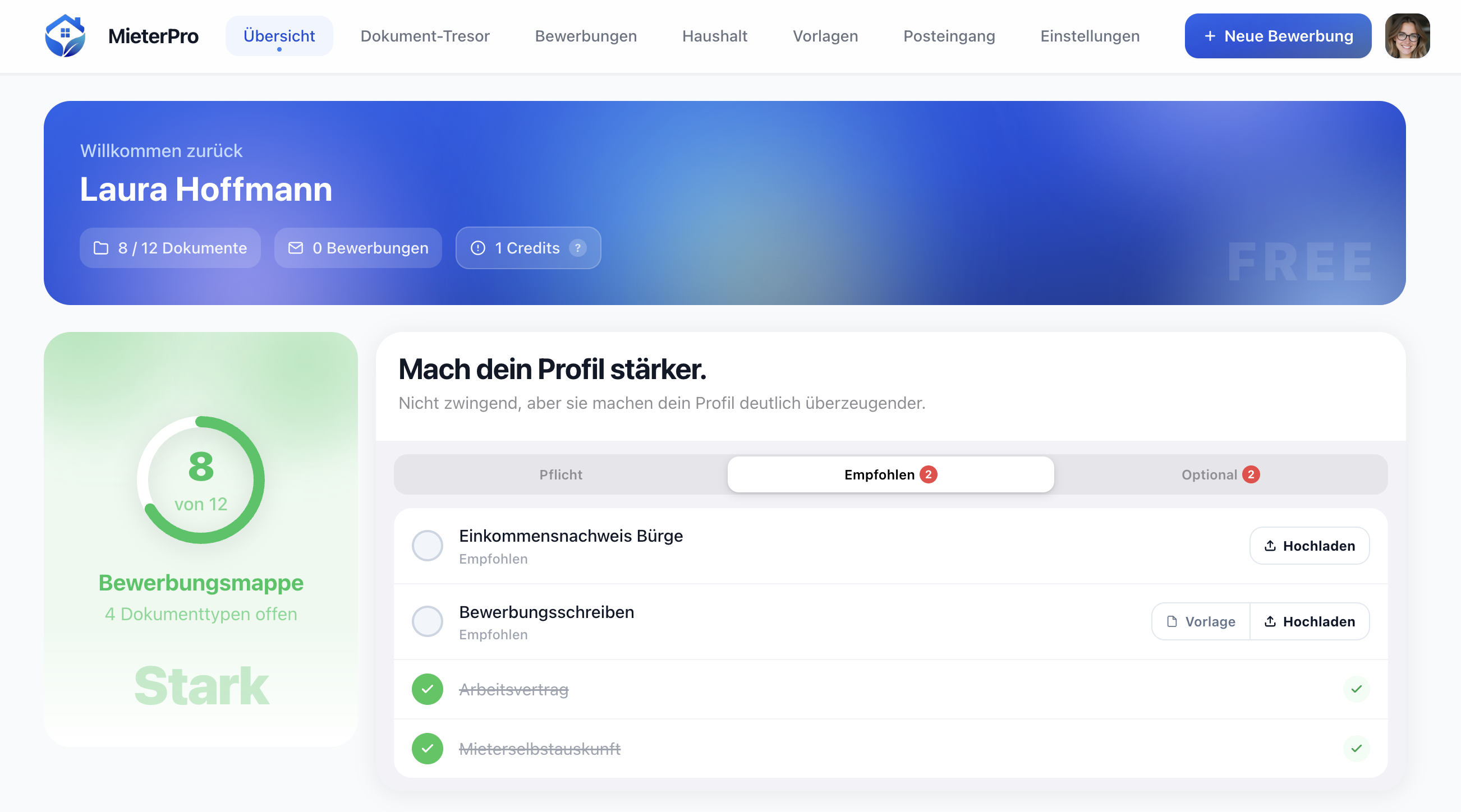 MieterPro Dashboard