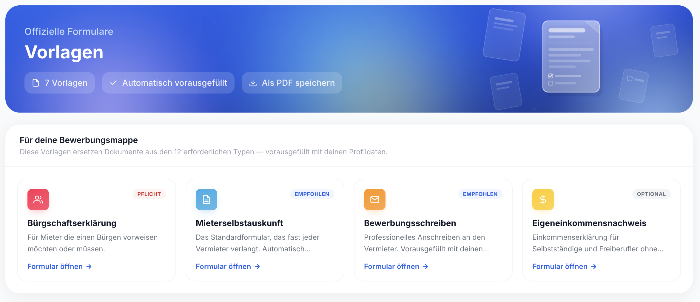 Vorlagen & Formulare
